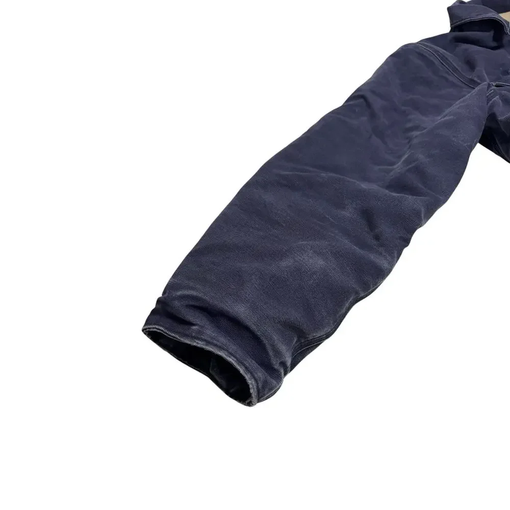 Vintage Carhartt Flame Resistant Large Reg Navy Blue Traditional Coat Distressed
